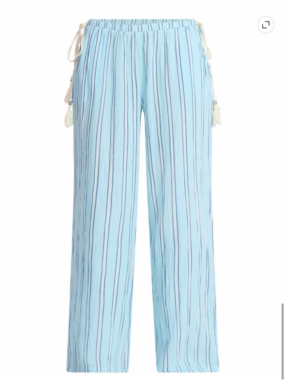 Light Blue Striped Beach Pants